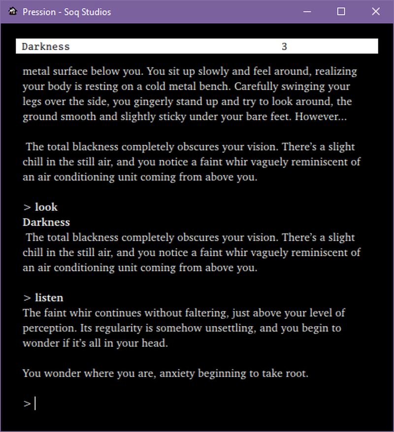 Interactive fiction prototype